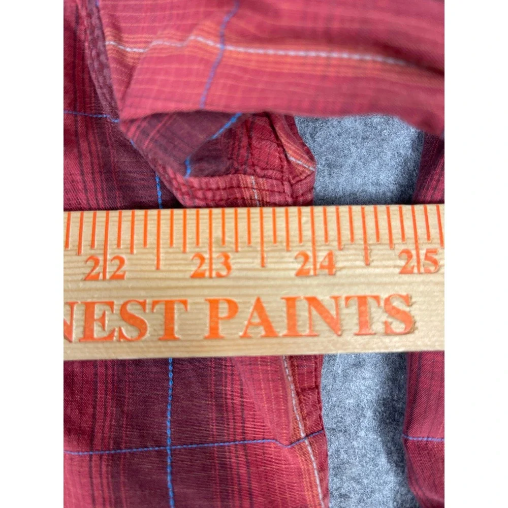 The North Face Mens XXL Red Plaid Long Sleeve Button Down Cotton Shirt